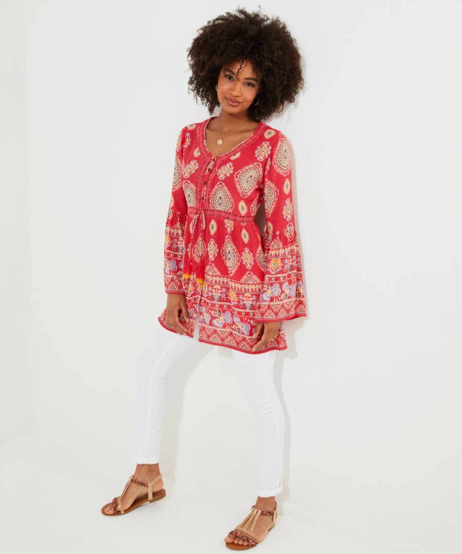 Tops, Tunics & Blouses | Joe Browns Coral Beach Longline Blouse