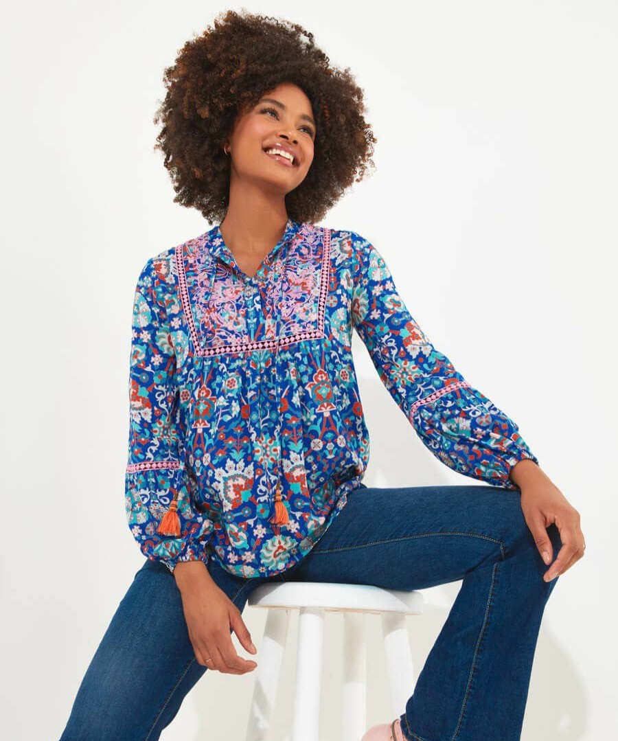 Tops, Tunics & Blouses | Joe Browns Moroccan Blue Embroidered Top