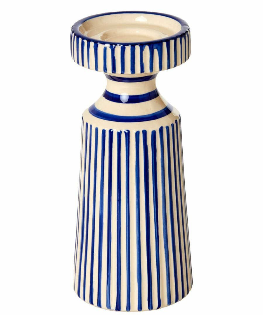 Home Accessories | Joe Browns Blue Stripe Candle Holder