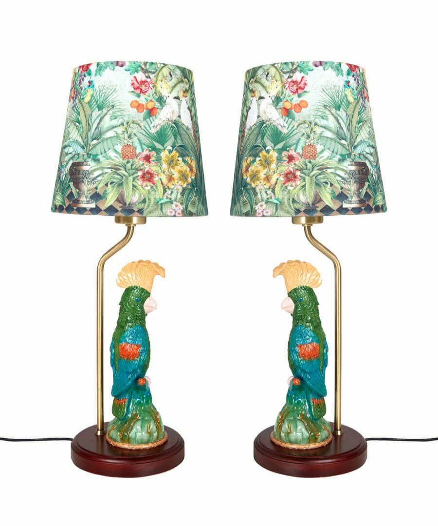 Floral Decor | Joe Browns Victorian Garden Room Set Of 2 Parrot Lamps