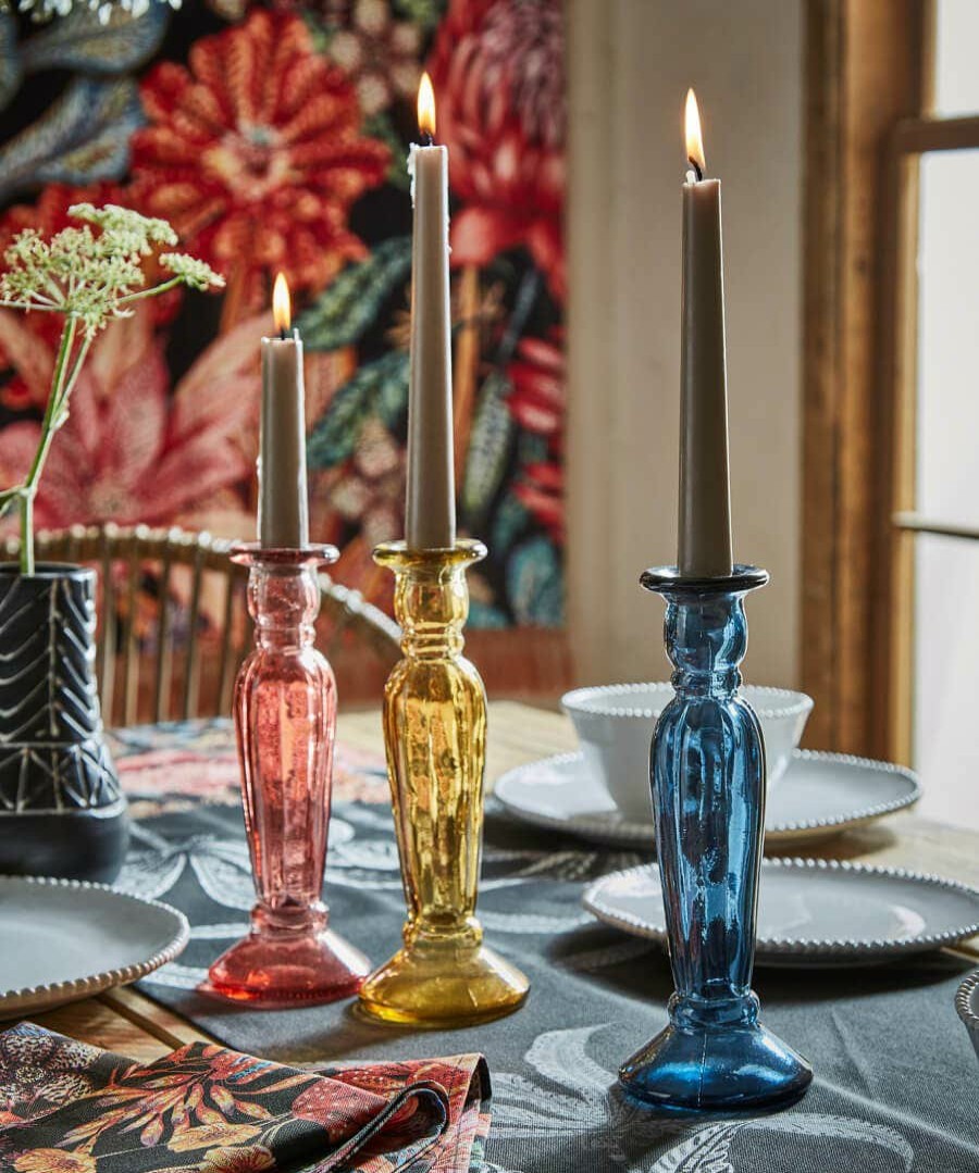 Home Accessories | Joe Browns Pack Of 3 Recycled Glass Tall Candle Holders