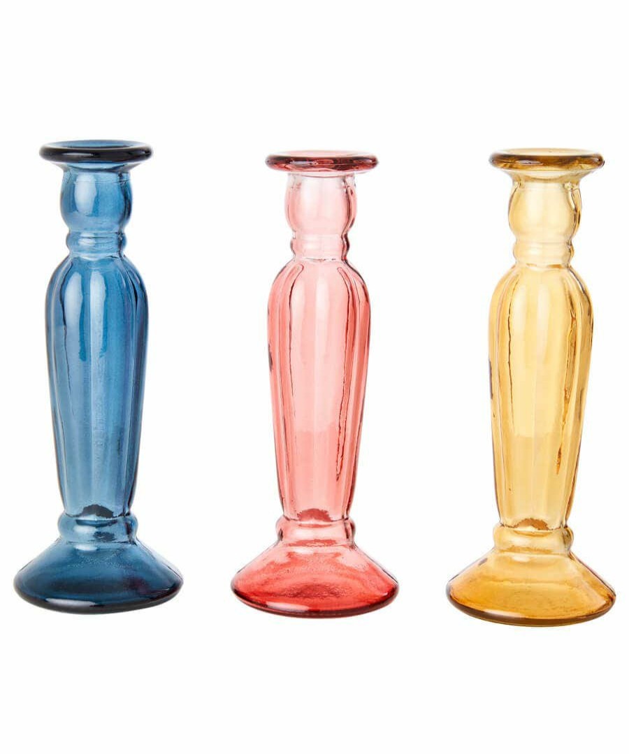 Home Accessories | Joe Browns Pack Of 3 Recycled Glass Tall Candle Holders