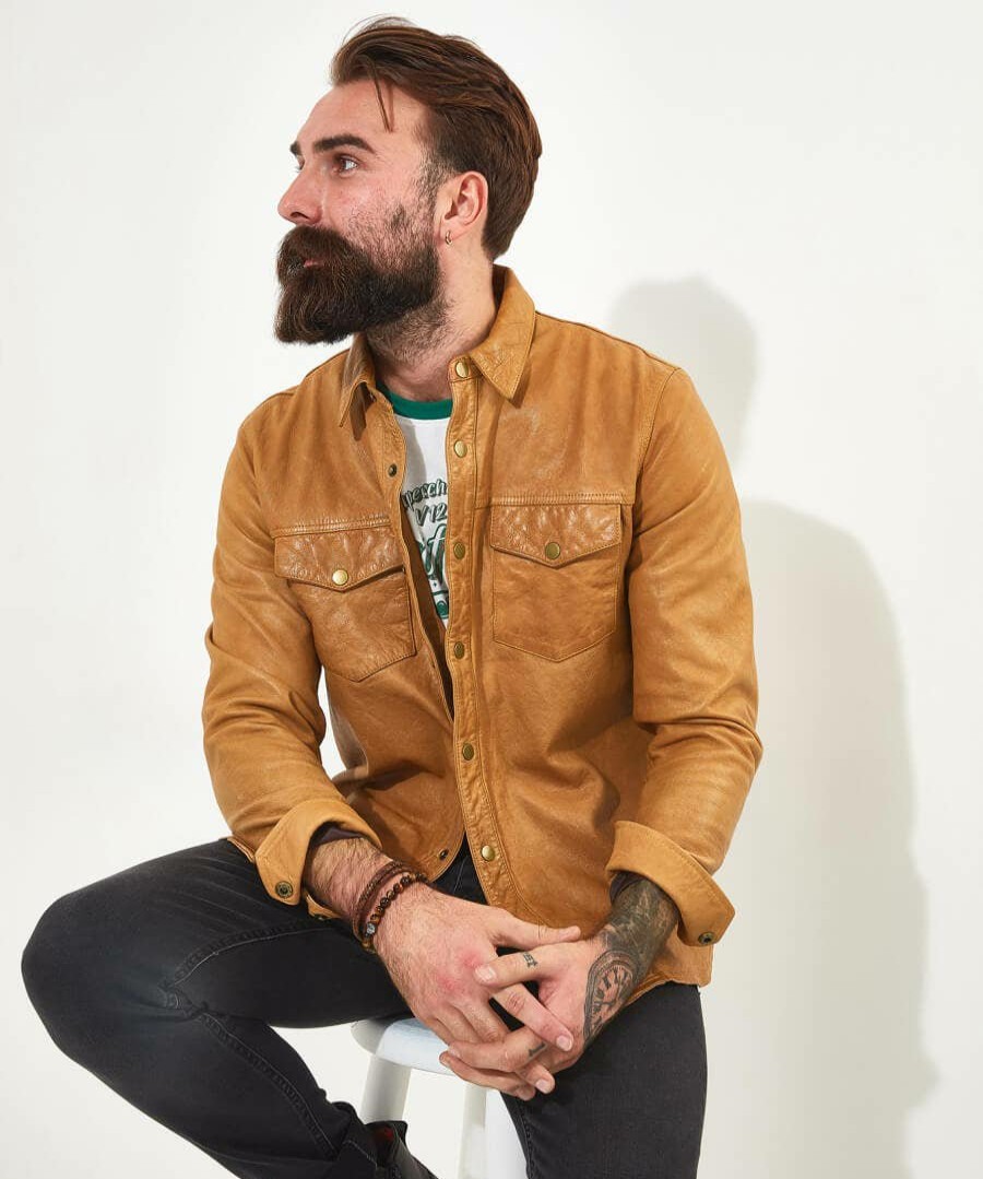 Leather Jackets | Joe Browns Sunbaked Leather Shirt