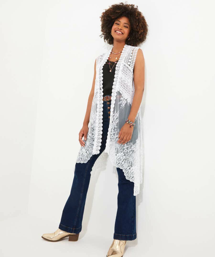 Cover Ups | Joe Browns Boho Days Sleeveless Lace Kimono