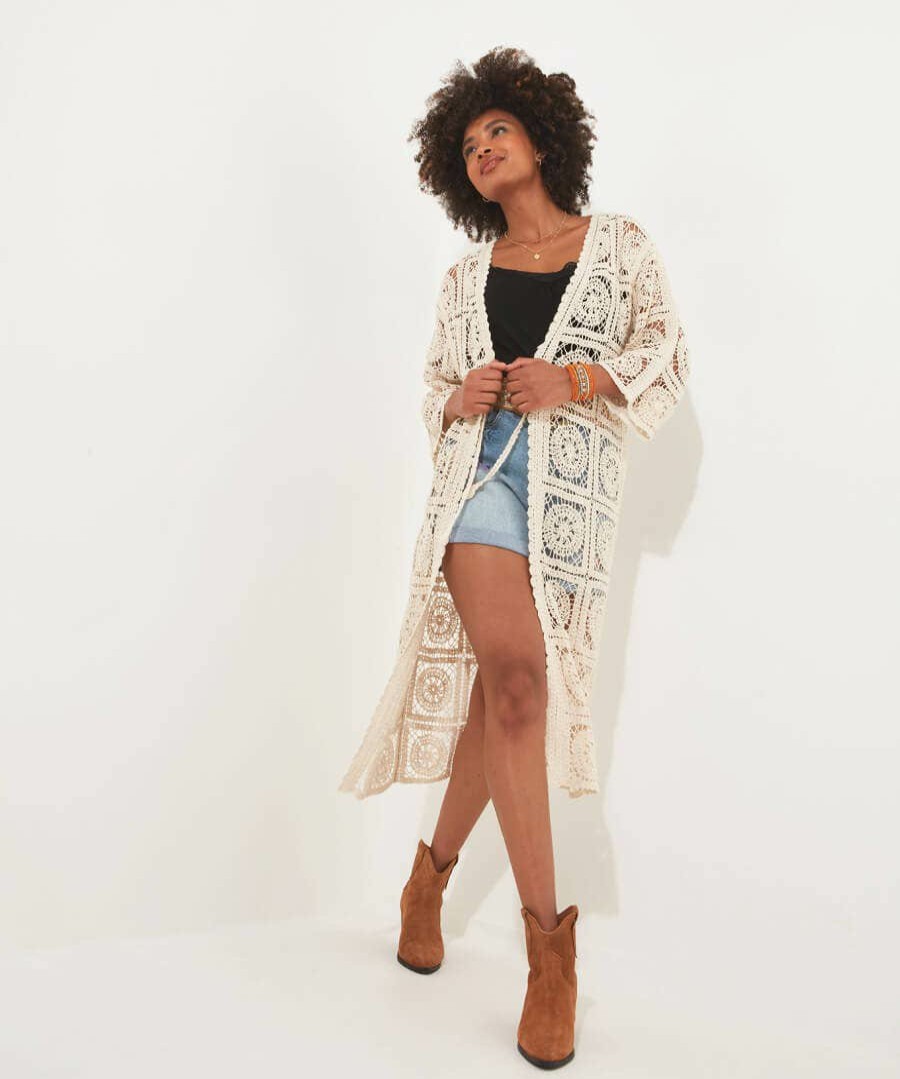 Cover Ups | Joe Browns Fabulous Longline Crochet Cardigan