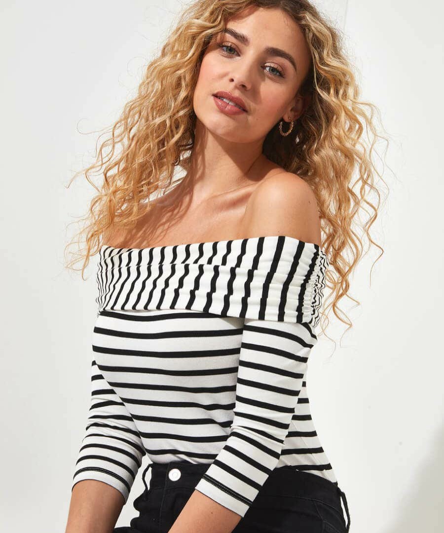 Tailoring | Joe Browns Stripe Bardot Jersey Top