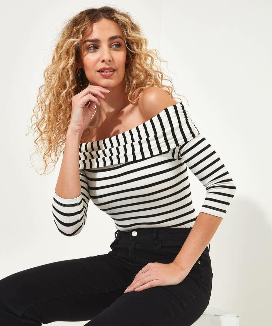 Tailoring | Joe Browns Stripe Bardot Jersey Top