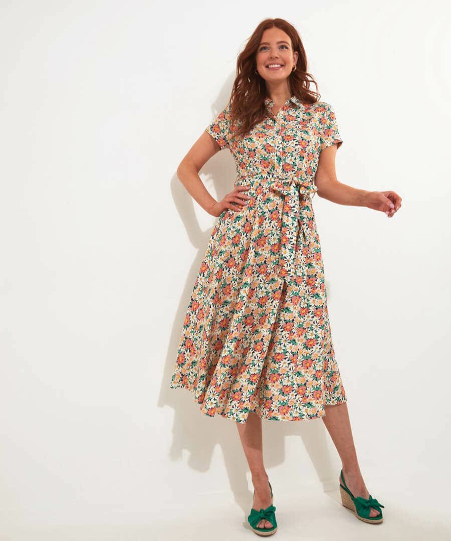 Dresses | Joe Browns Linen Blend Floral Shirt Dress